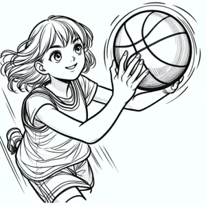 נערה משחקת כדורסל