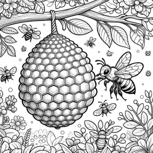דף צביעה דבורים