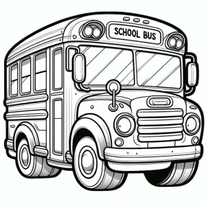 דף צביעה של אוטובוס תלמידים