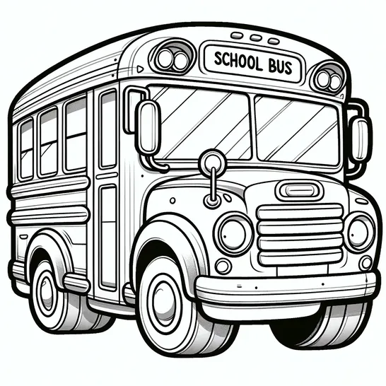 דף צביעה של אוטובוס תלמידים