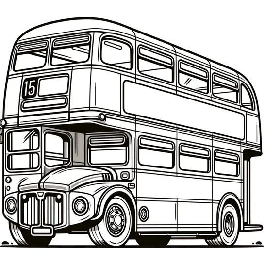 דף צביעה אוטובוס קומתיים