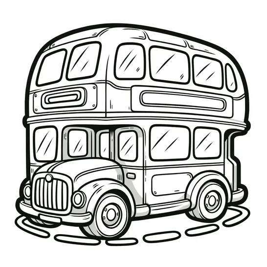 דף צביעה אוטובוס קומתיים ישן סגנון אנגלי