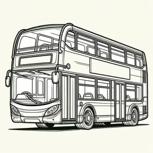 דף צביעה אוטובוס קומתיים מודרני
