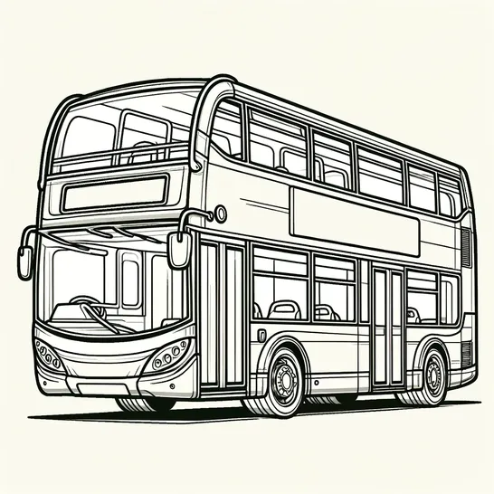 דף צביעה אוטובוס קומתיים מודרני