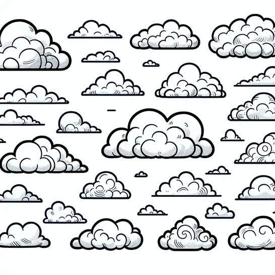 דף צביעה שמיים מעוננים