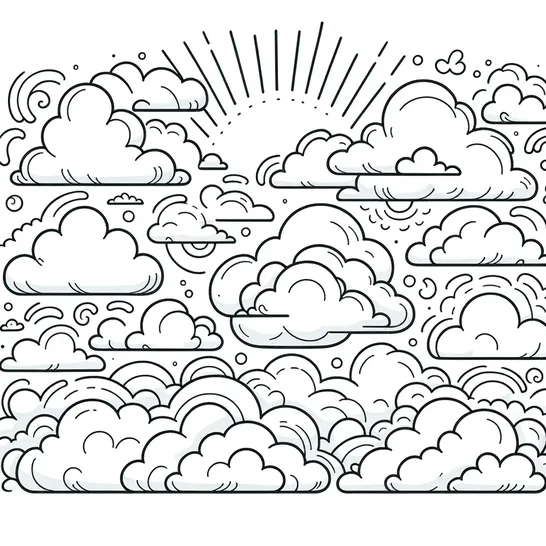 שמש זורחת בין העננים