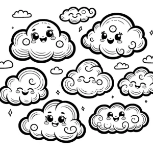 דף צביעה עננים