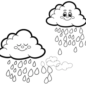 דף צביעה ענני גשם