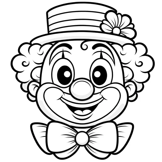 דף צביעה של ליצן חמוד