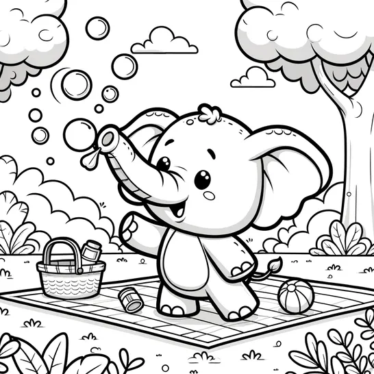 דף צביעה פילפילון חמוד