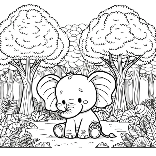 דף צביעה של פיל