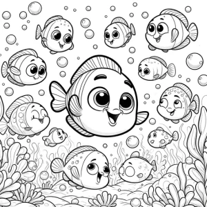 דף צביעה דגים