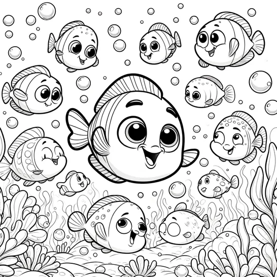 דף צביעה דגים