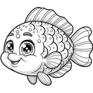 דף צביעה של דג מחייך