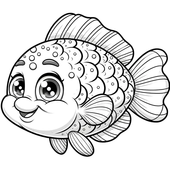 דף צביעה של דג מחייך