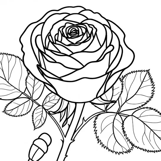 דף צביעה של וורד עם עלי כותרת