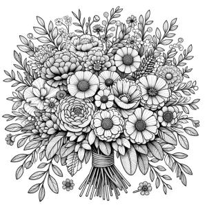 דף צביעה של פרחים