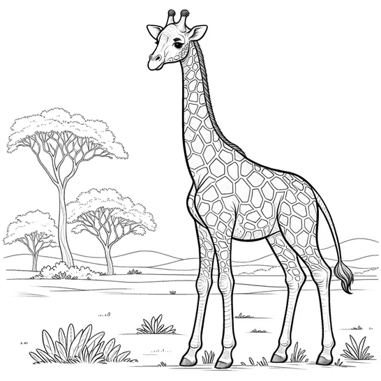 דף צביעה ג'ירפה