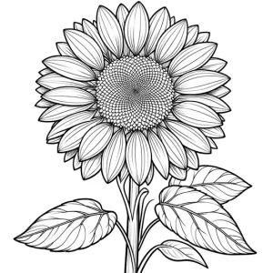 דף צביעה של פרח חמנייה